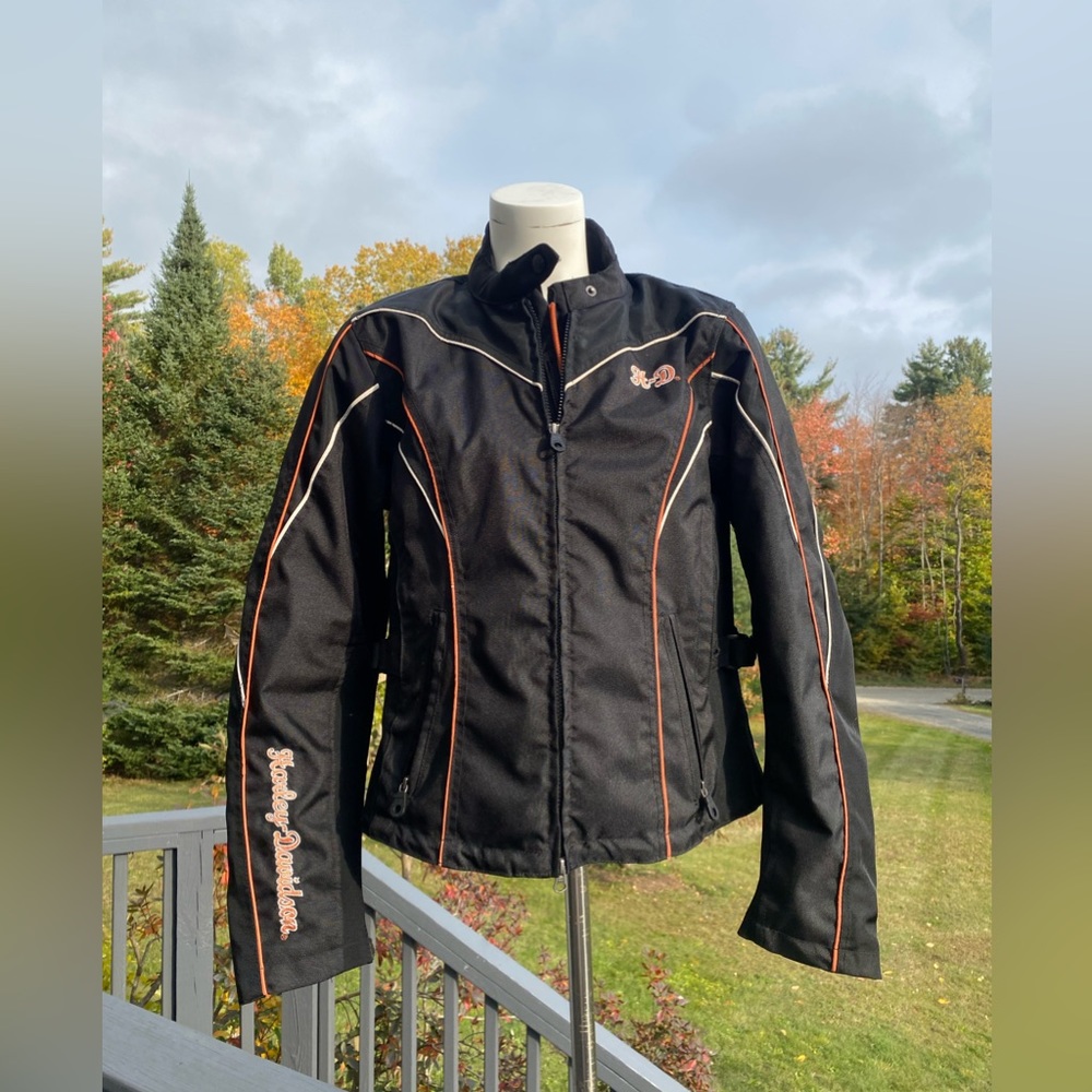 Harley-Davidson women’s motorcycle black nylon zipper jacket